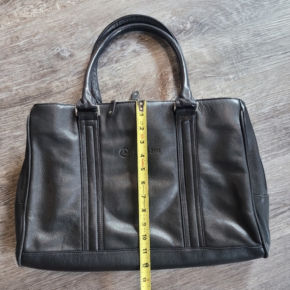 Rare Black Genuine Leather Mercedes-Benz Computer Bag - Picture 9 of 10